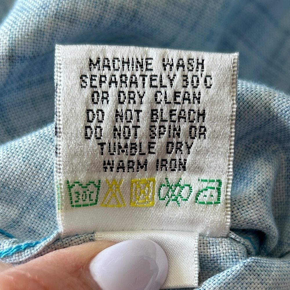 Bugatchi Turquoise Checkered Button Down Shirt - image 6